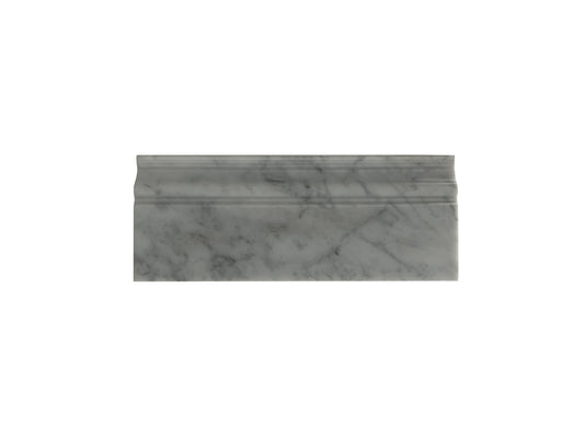 BIANCO CARRARA MARBLE LINER HONED BASE MOLDING 5"x12"