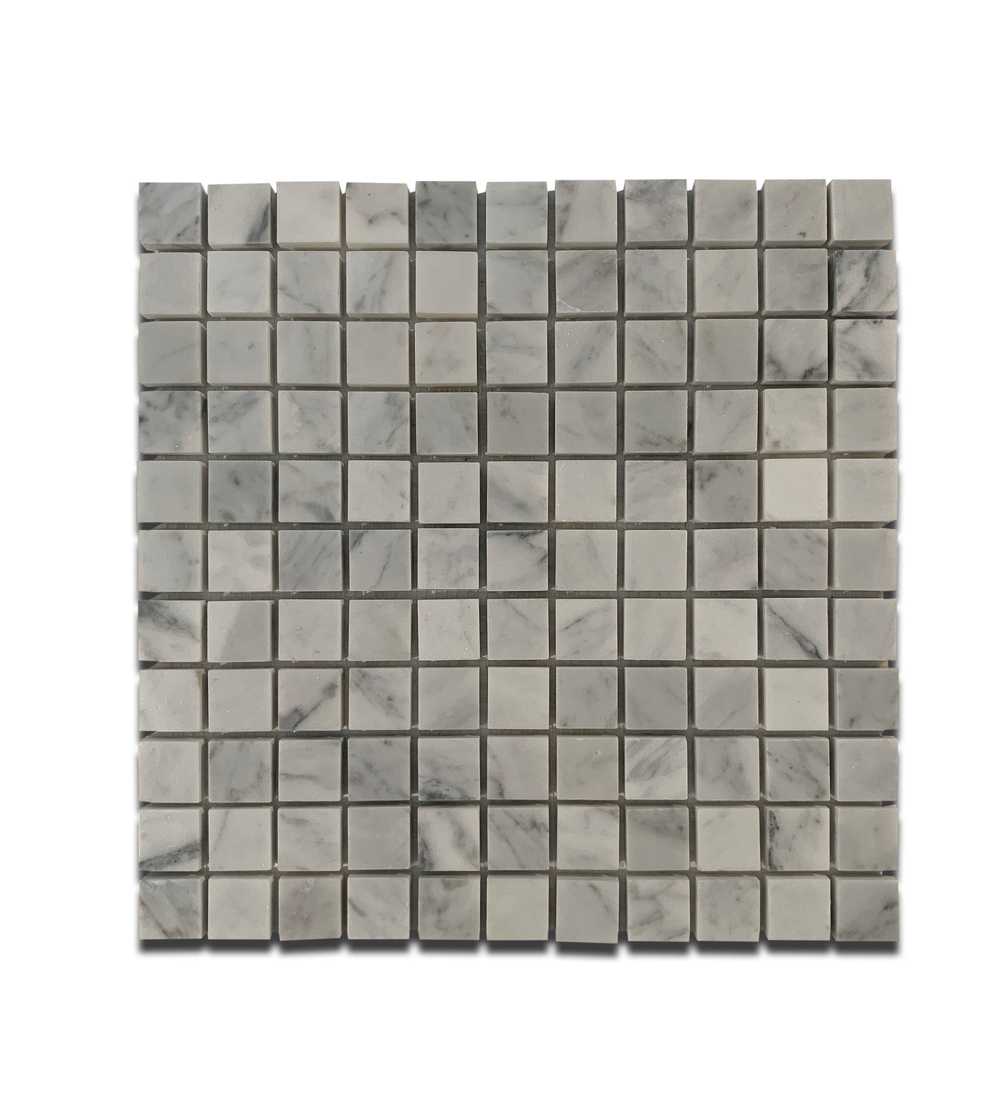 BIANCO CARRARA MARBLE MOSAIC HONED SQUARE 12"x12"