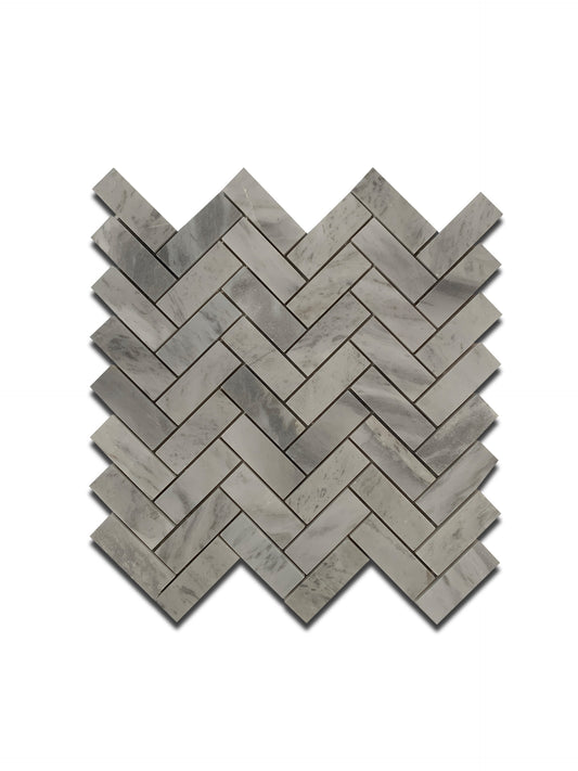 BLUE DE ARGENTINO MARBLE MOSAIC POLISHED HERRINGBONE 11"x11"