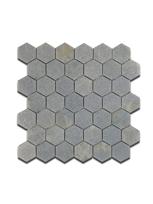 BLUE CELESTE MARBLE MOSAIC POLISHED HEXAGON 2"x2"