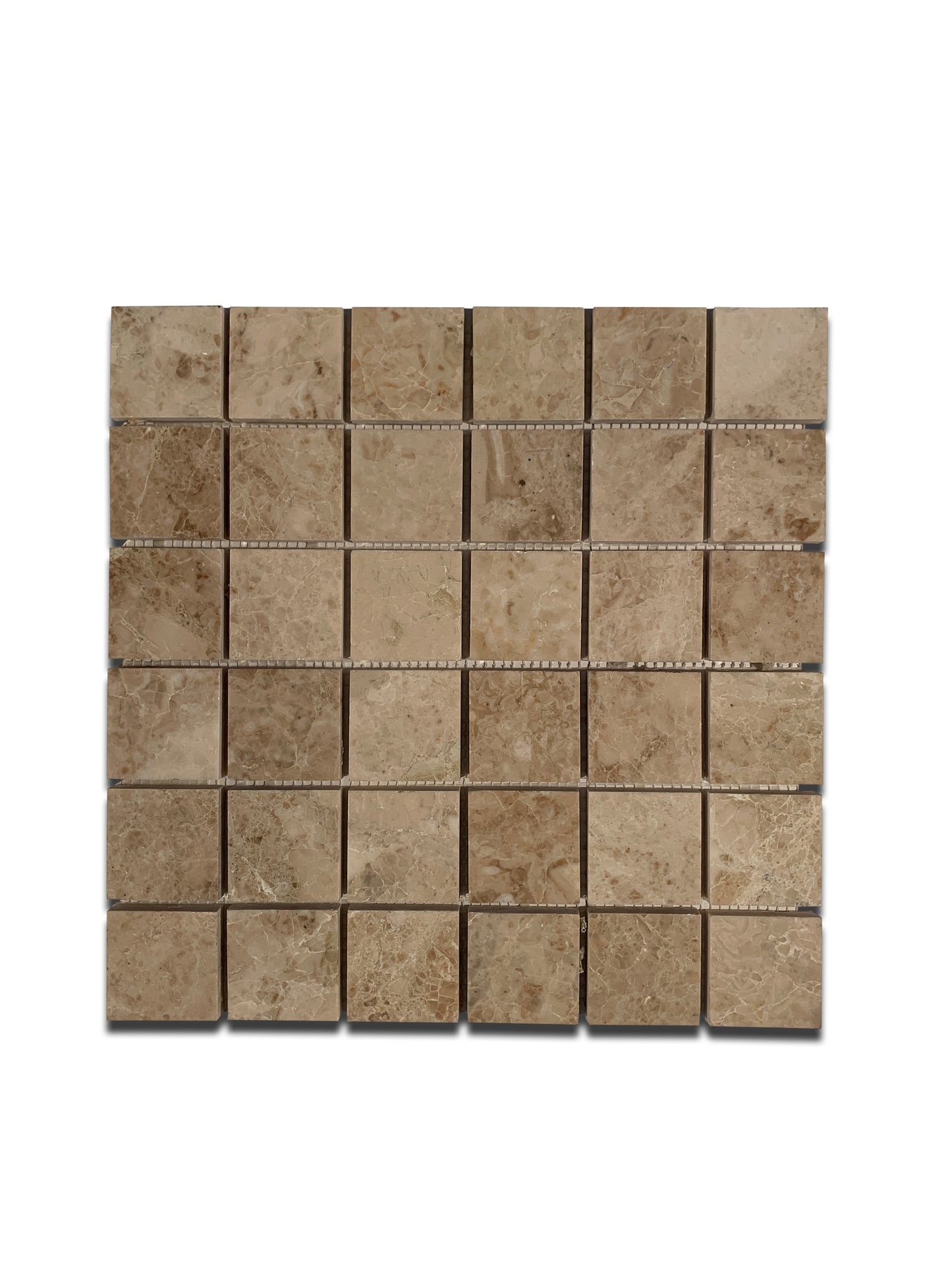 CAPPUCCINO MARBLE MOSAIC POLISHED SQUARE 12"x12"