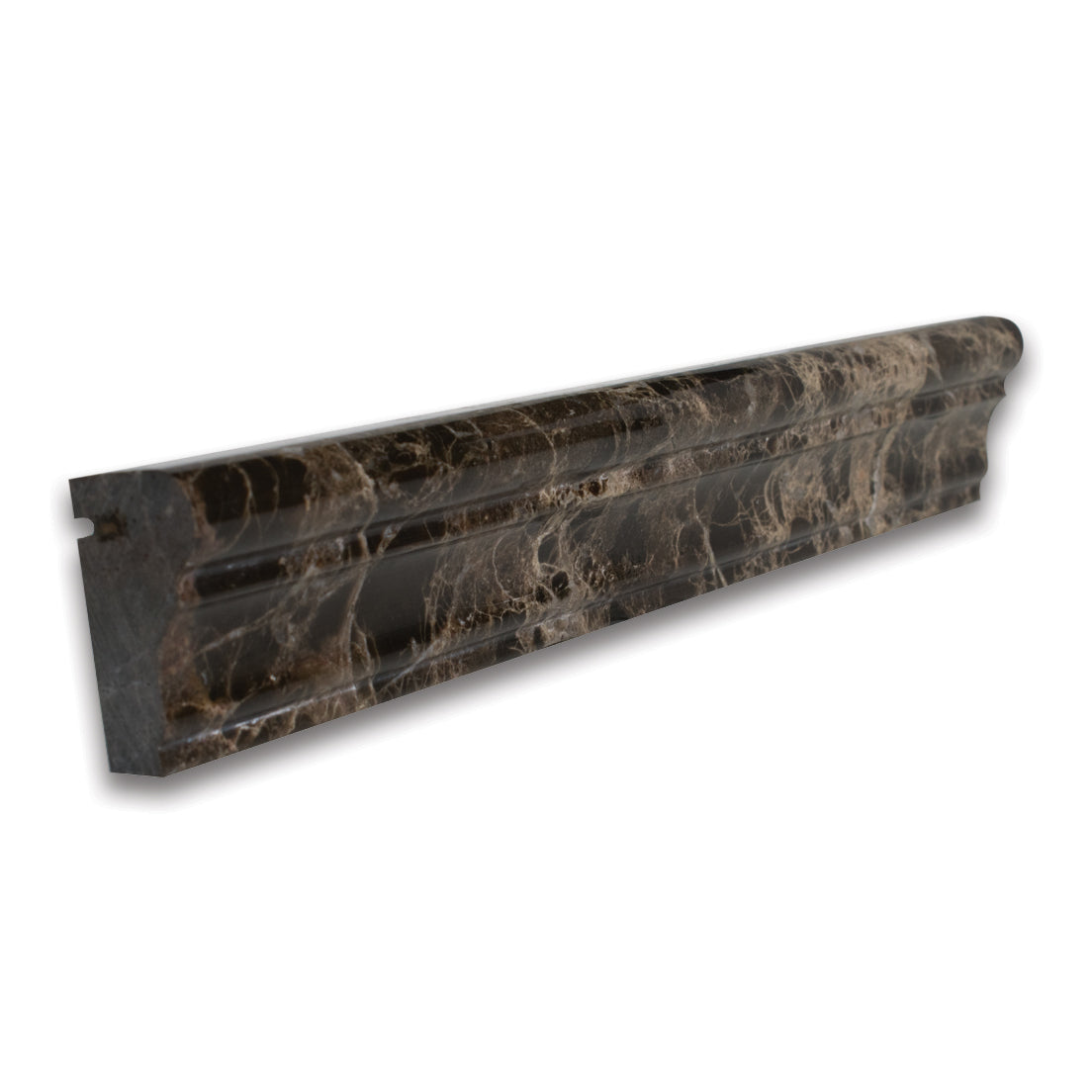 DARK EMPERADOR MARBLE LINER POLISHED CROWN MOLDING 2"x12"