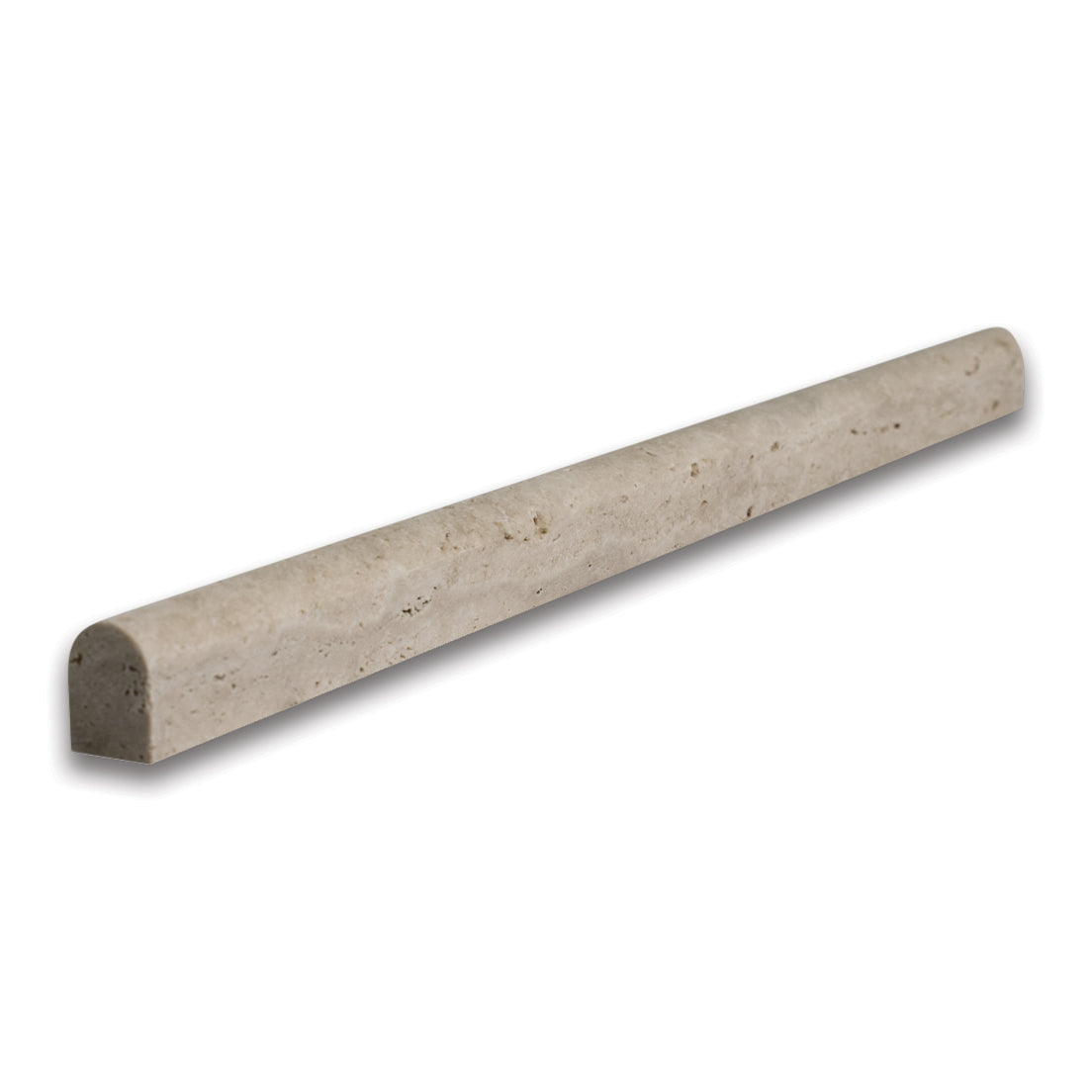 LIGHT TRAVERTINE LINER PENCIL FILLED AND HONED 3/4"x12"