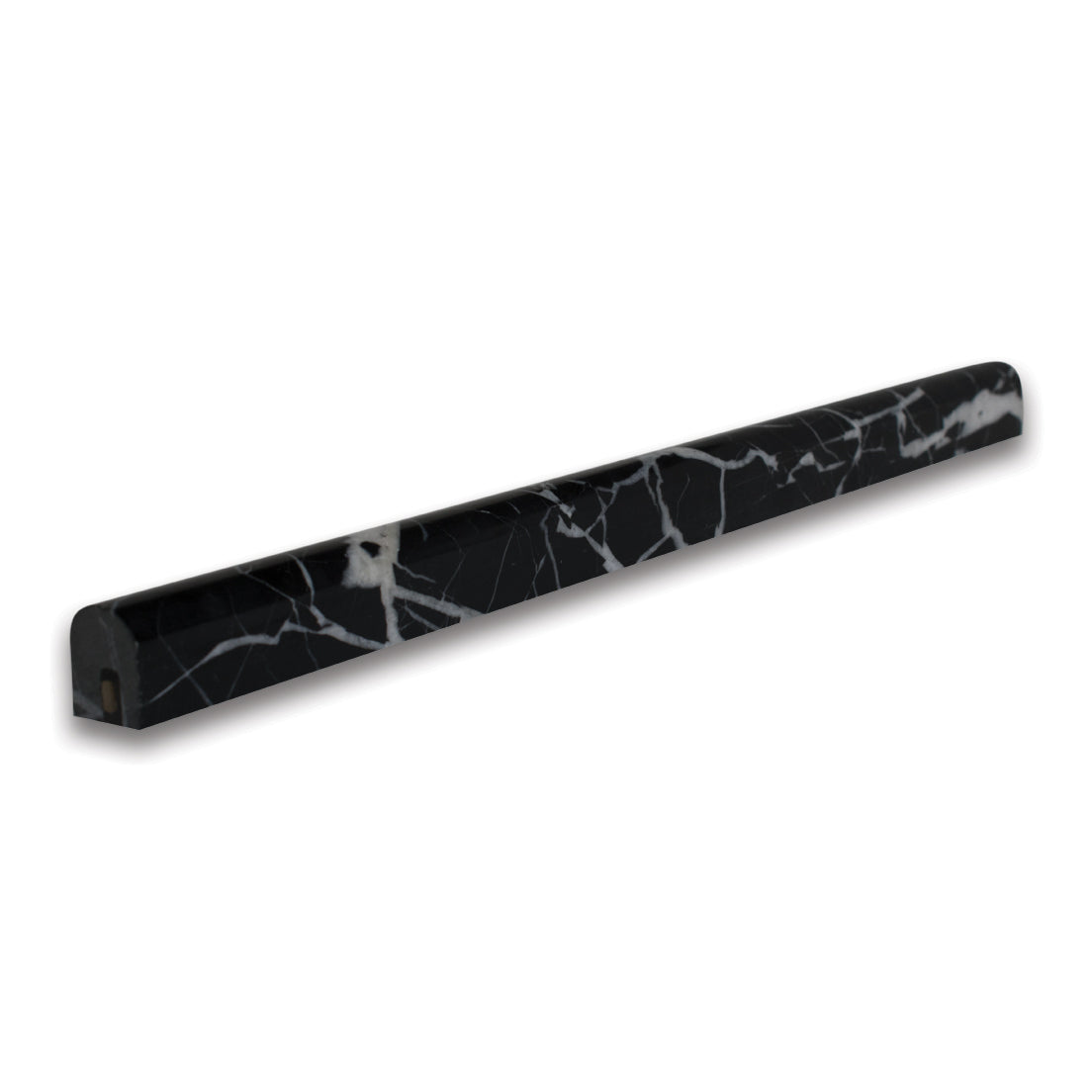 NERO MARQUINA MARBLE LINER POLISHED PENCIL 1/2"x12"