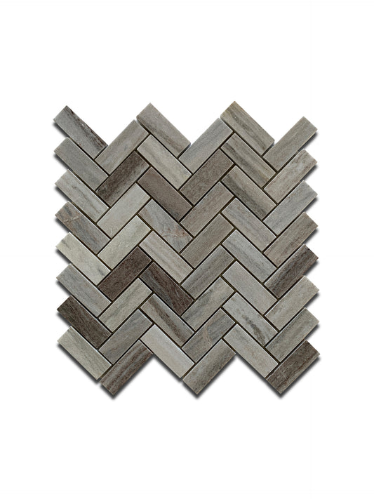 PALISSANDRO MARBLE MOSAIC POLISHED HERRINGBONE 12"x11.5"