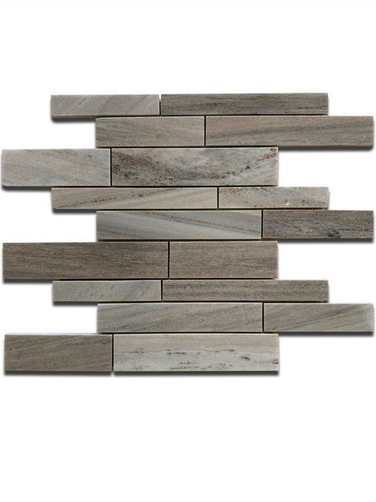 PALISSANDRO MARBLE MOSAIC POLISHED RANDOM STRIP 12"x12"