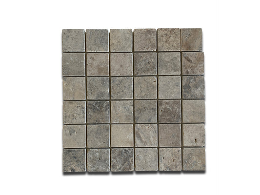 PHILADELPHIA TRAVERTINE MOSAIC TUMBLED SQUARES 10"x10"