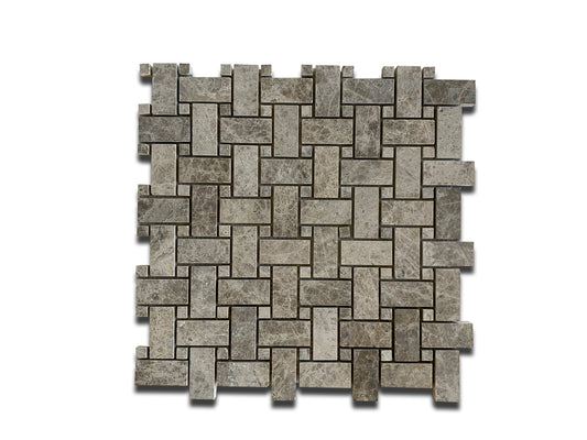 SILVER SKY MARBLE MOSAIC POLISHED SQUARE 12"x12"