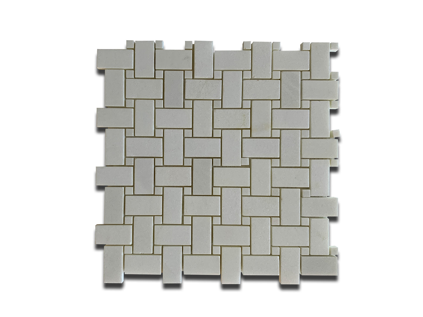 THASSOS MARBLE MOSAIC POLISHED BW BLACK DOT 12"x12"