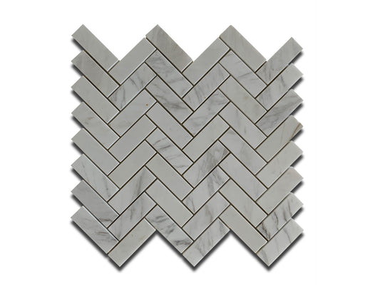 VOLAKAS MARBLE MOSAIC POLISHED HERRINGBONE 11.1"x10.79"