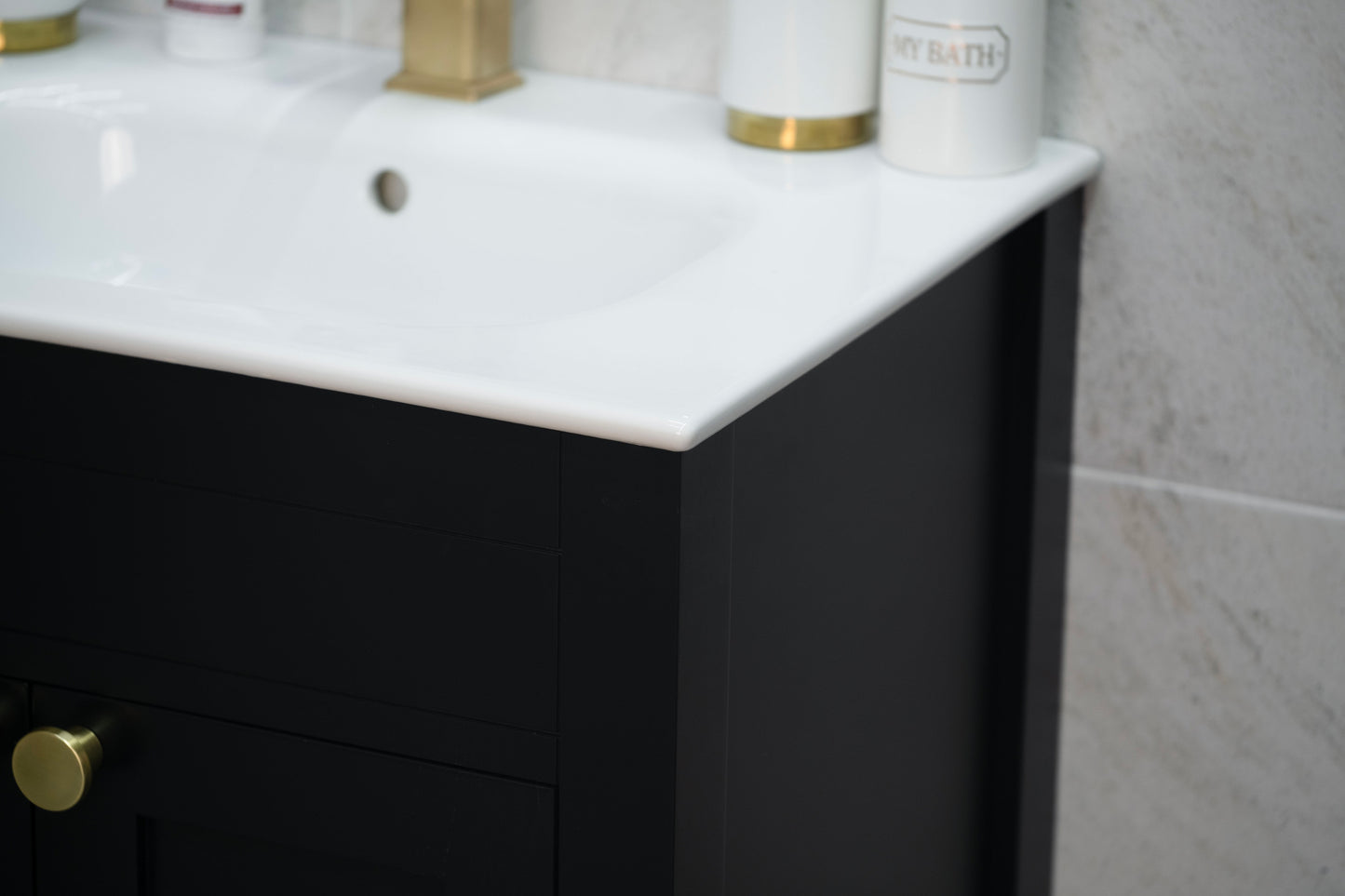 ELARA 24" BLACK VANITY WITH PORCELAIN TOP AND SINK