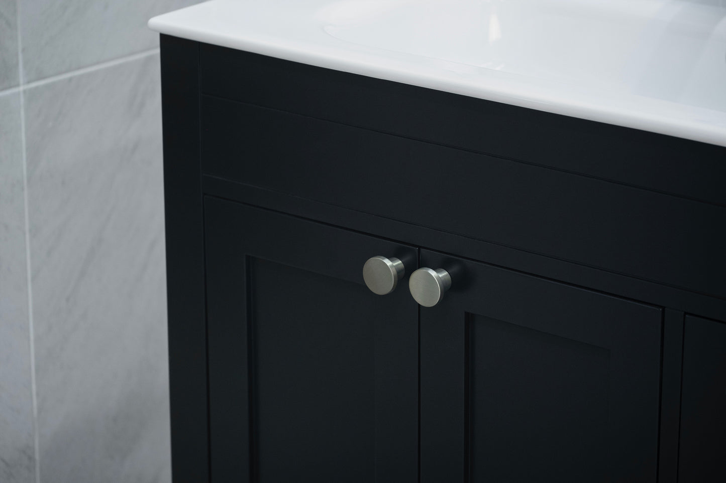 ELARA 36" BLACK VANITY WITH PORCELAIN TOP AND SINK