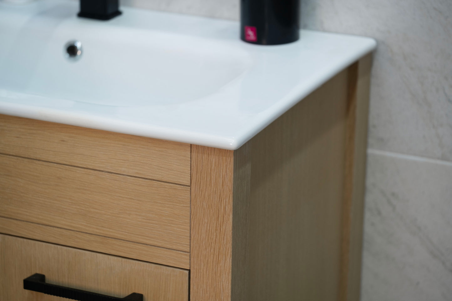 ELARA 30" NATURAL OAK VANITY WITH PORCELAIN TOP AND SINK