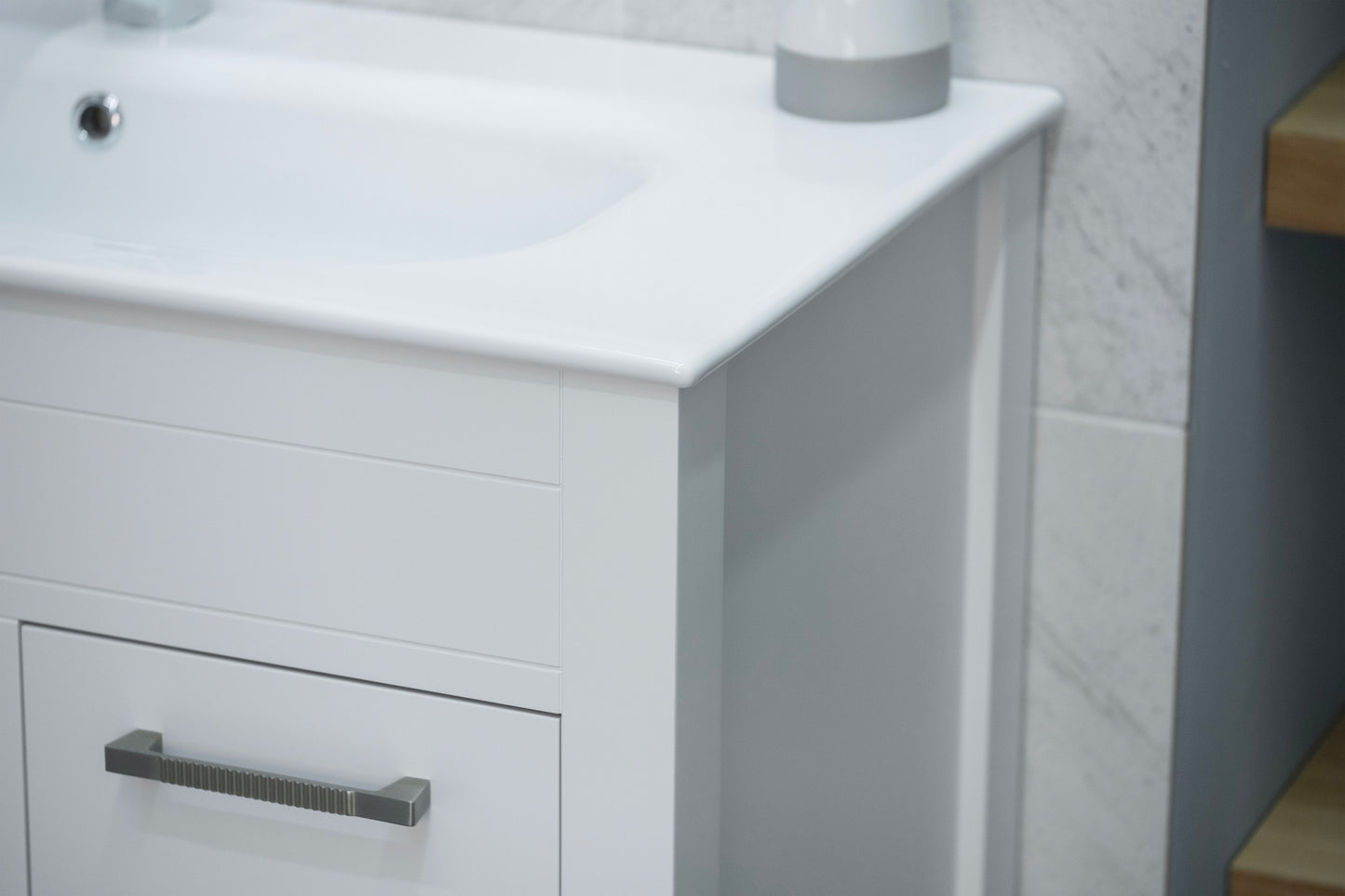 ELARA 36" WHITE VANITY WITH PORCELAIN TOP AND SINK