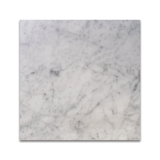 BIANCO CARRARA MARBLE TILE HONED 18"x18"