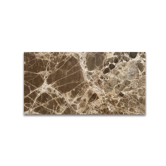 DARK EMPERADOR MARBLE TILE POLISHED 12"x24"