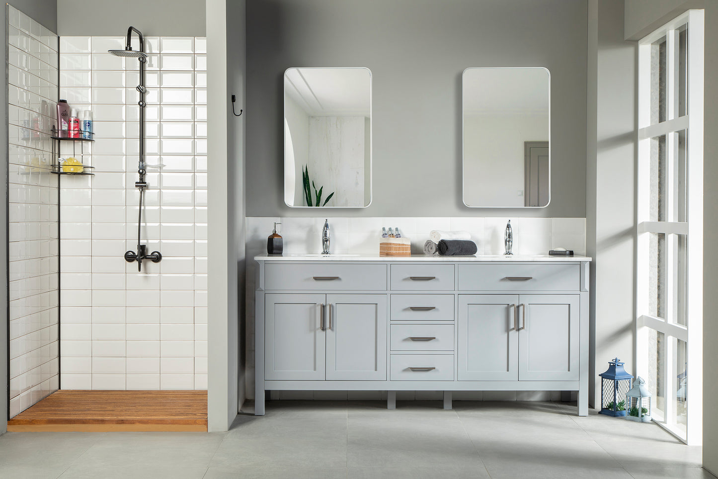 FLORA LIGHT GRAY 72" VANITY