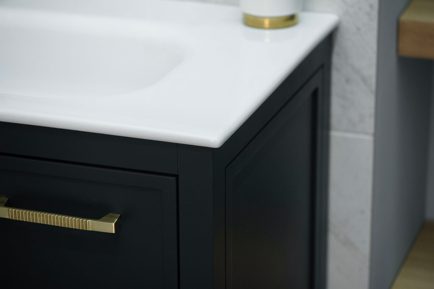 HAZEL 36" DARK GRAY VANITY WITH PORCELAIN TOP AND SINK