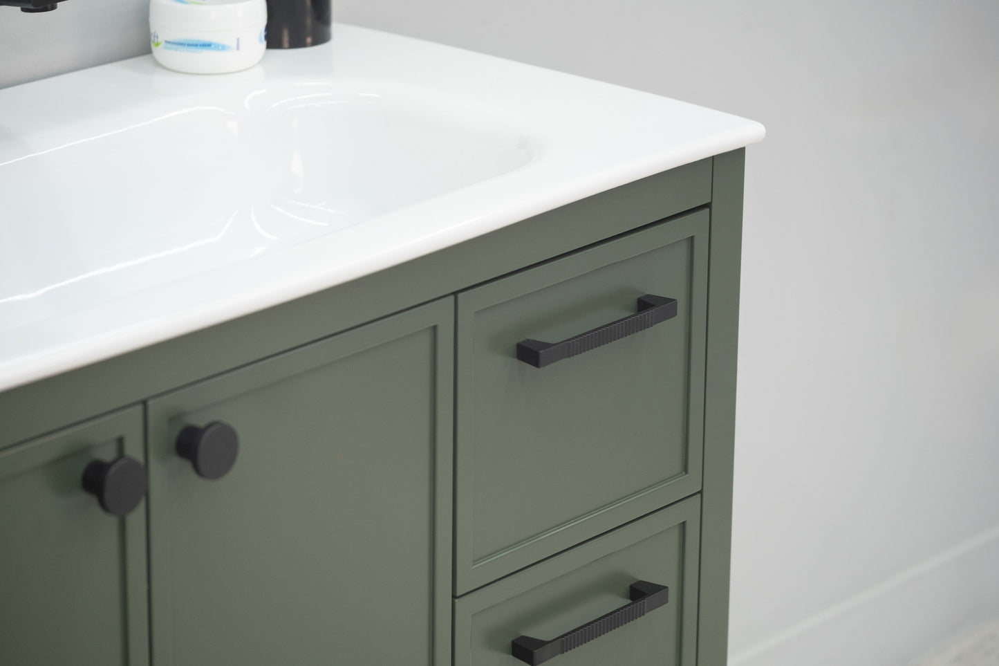 HAZEL 36" PINE GREEN VANITY WITH PORCELAIN TOP AND SINK