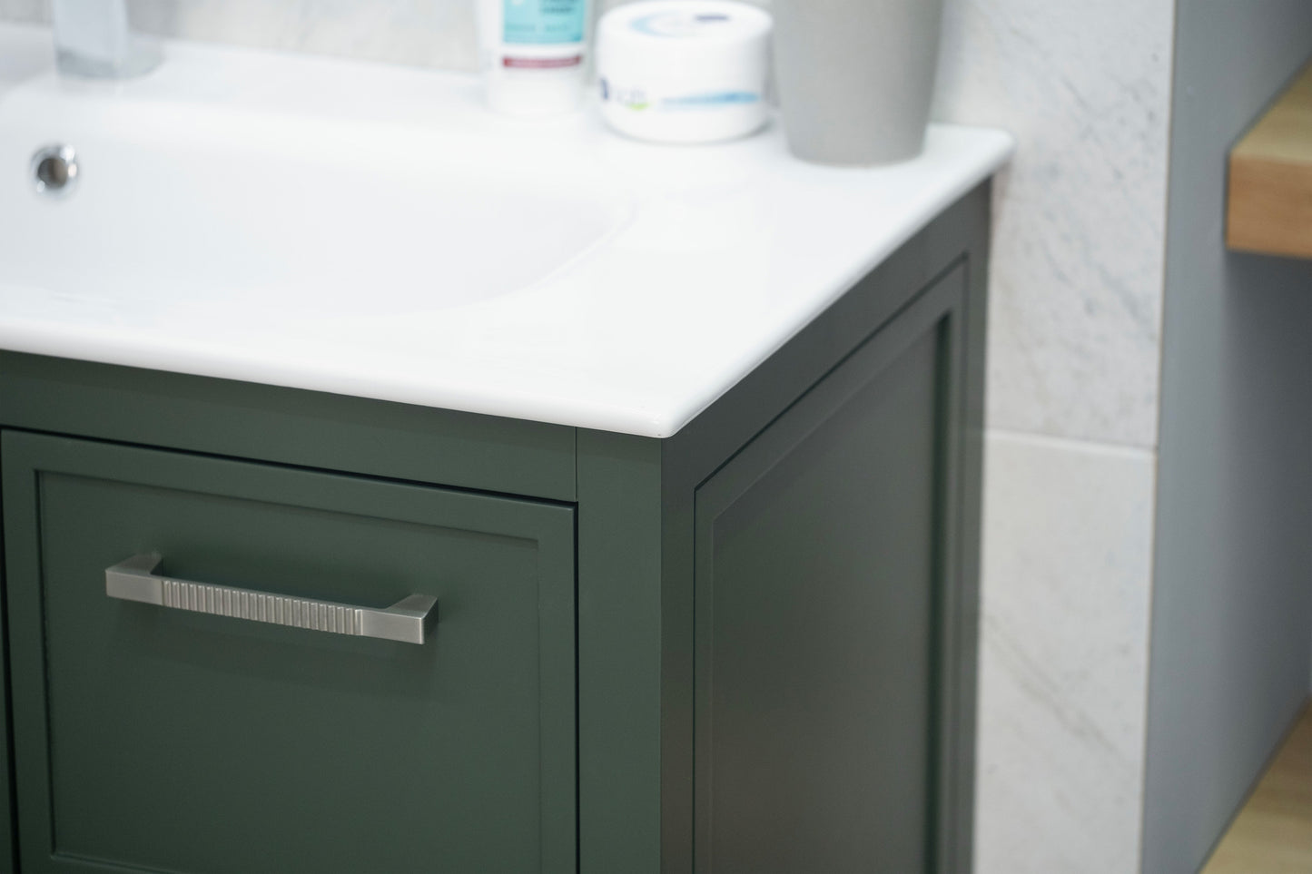 HAZEL 36" PINE GREEN VANITY WITH PORCELAIN TOP AND SINK