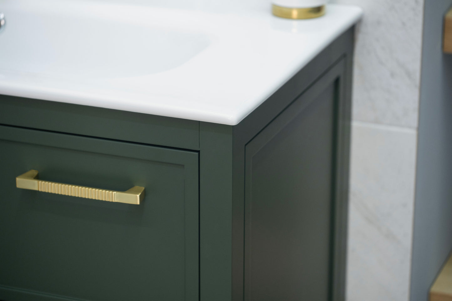 HAZEL 36" PINE GREEN VANITY WITH PORCELAIN TOP AND SINK