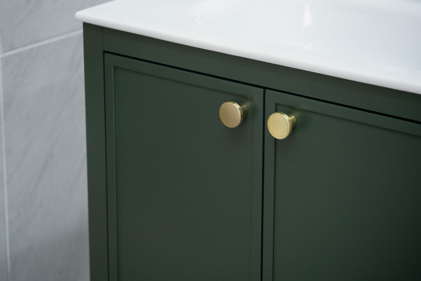 HAZEL 36" PINE GREEN VANITY WITH PORCELAIN TOP AND SINK