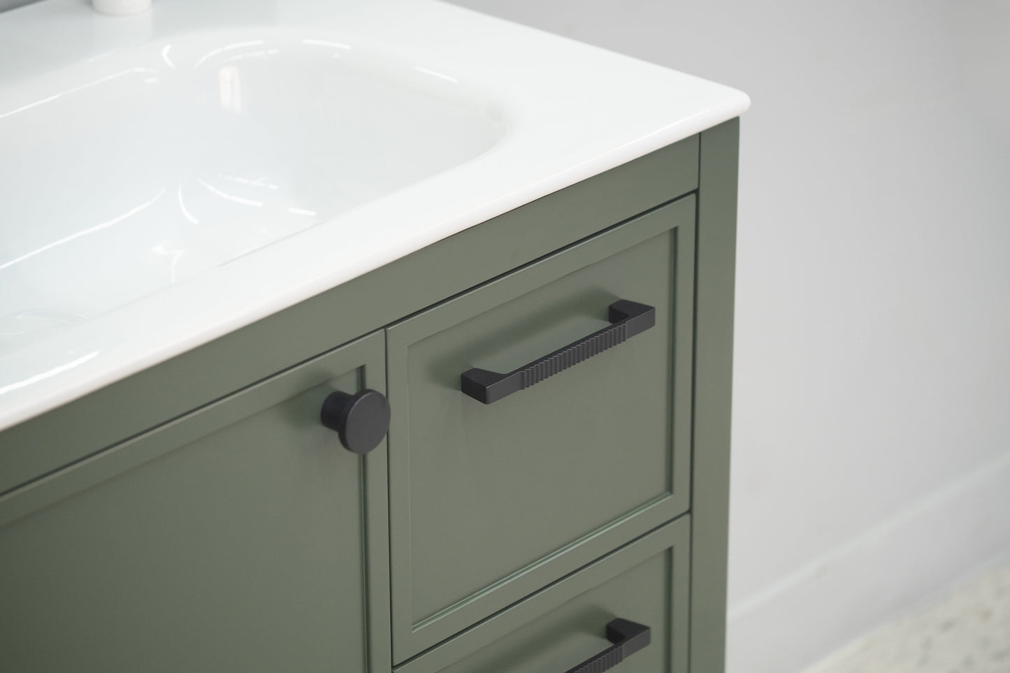 HAZEL 30" PINE GREEN VANITY WITH PORCELAIN TOP AND SINK