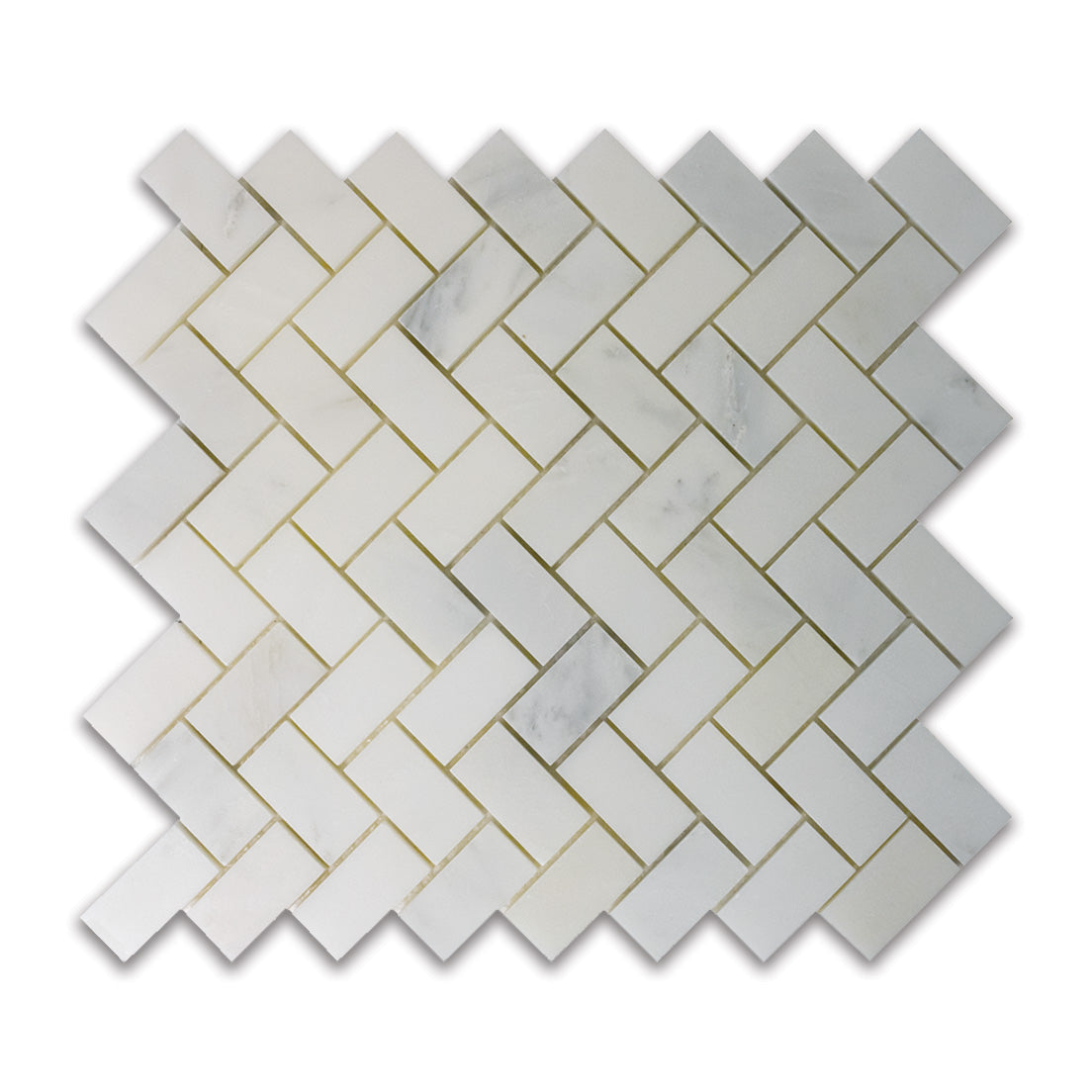 Arabescato Mosaic Herringbone 12.5"x12.25"