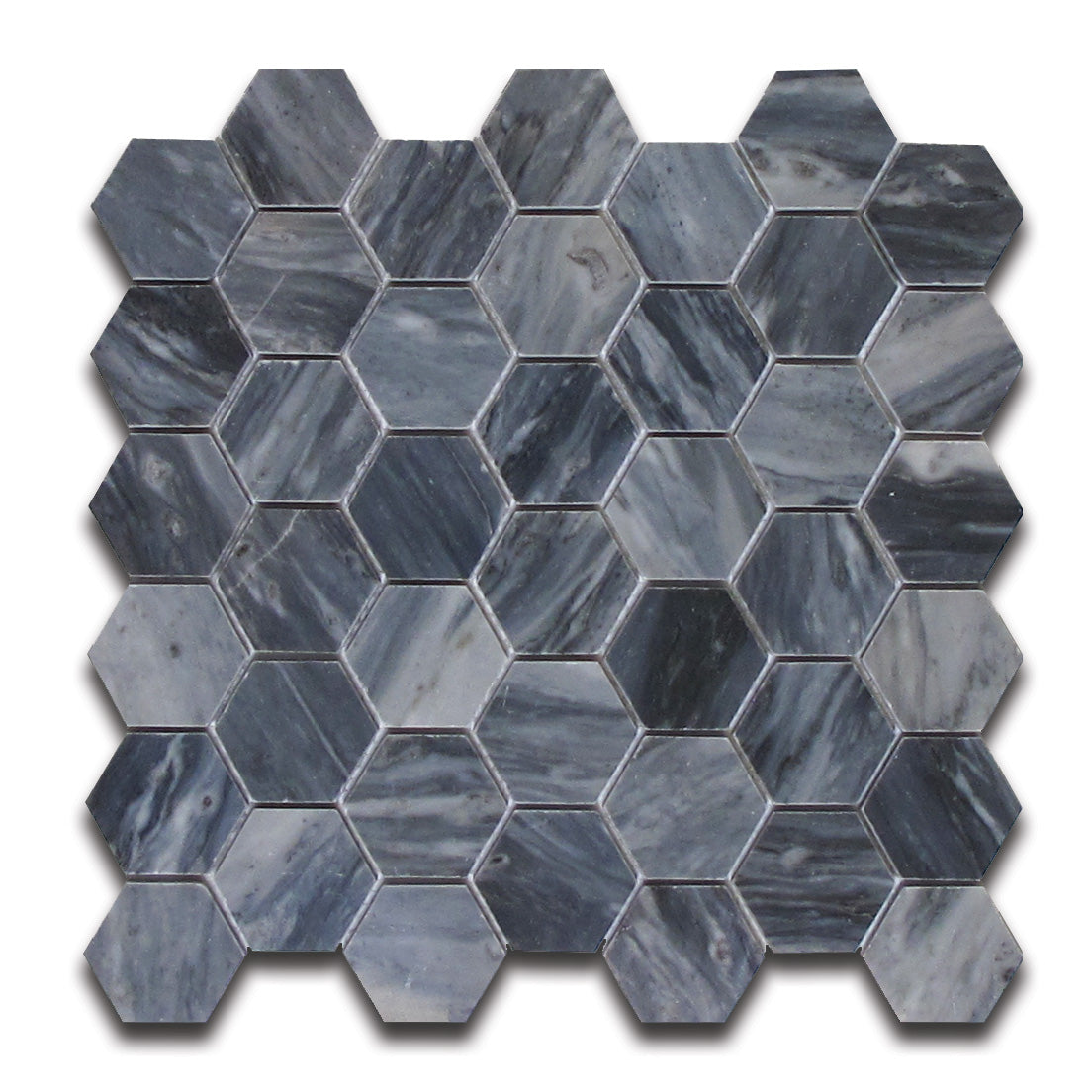 Bardiglio Mosaic Hexagon 11.75"x12"