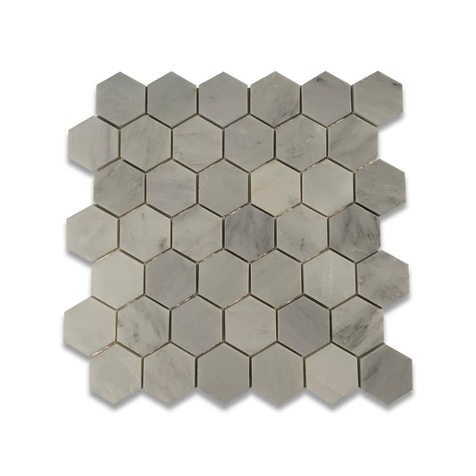 Arabescato Mosaic Elongated Octagon 13.25"x11"