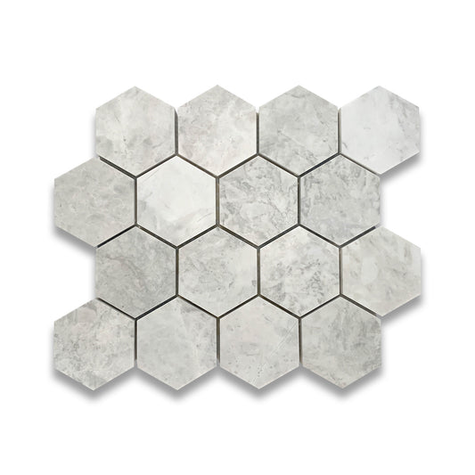 Arabescato Mosaic Hexagon 11.75""x12"