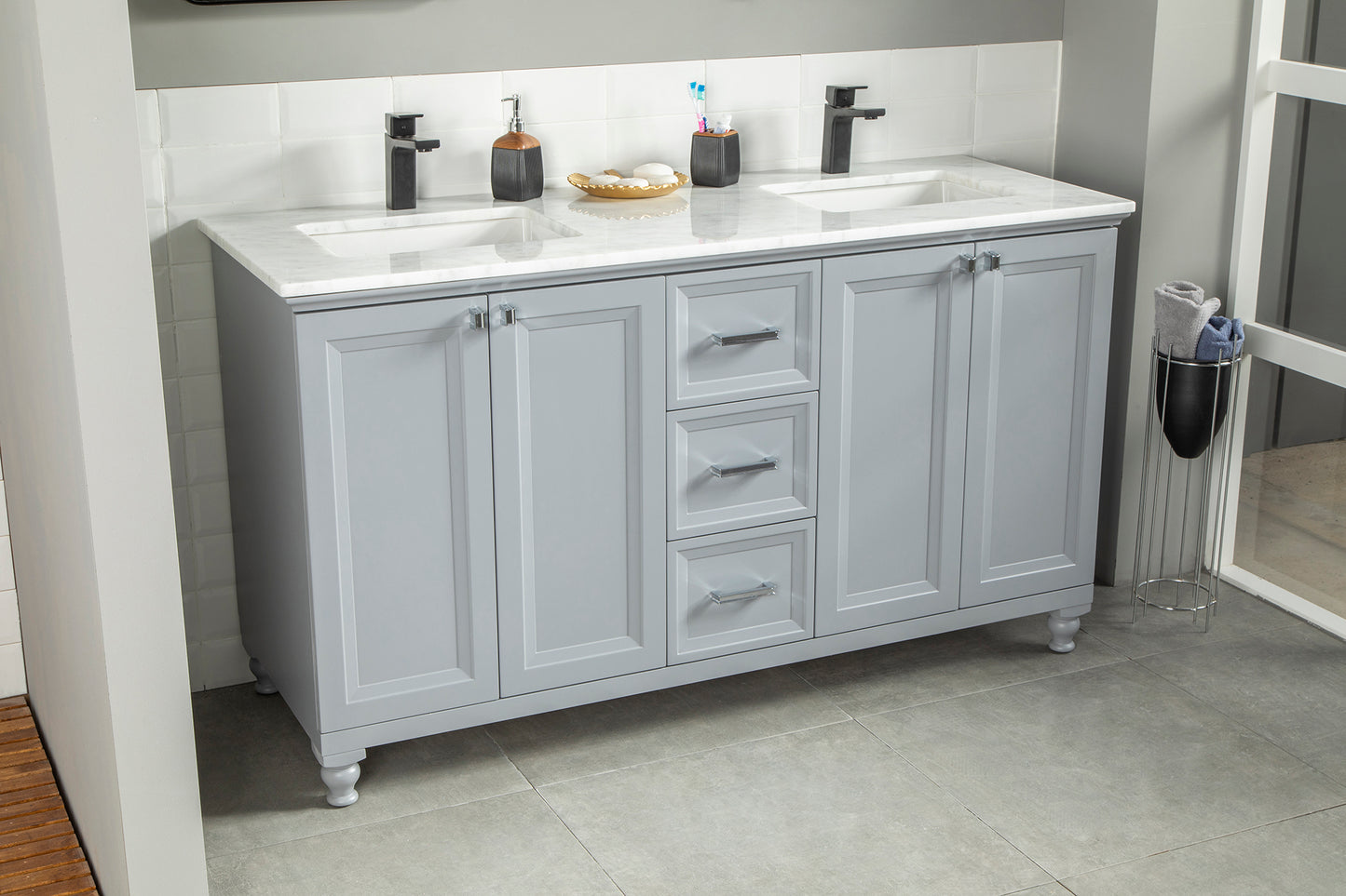 ELIZA GRAY 60" VANITY (DOUBLE BOWL)