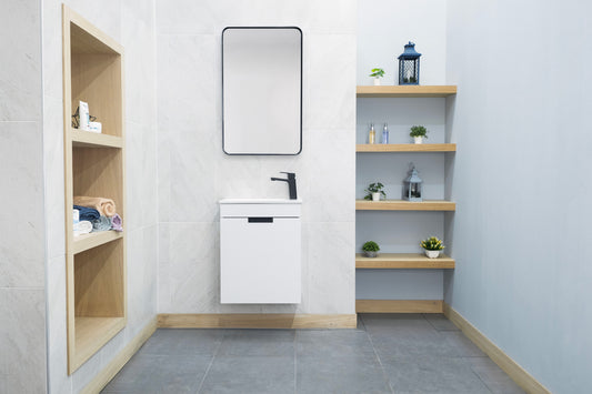 Leo 20" White Vanity with Integrated Porcelain Sink