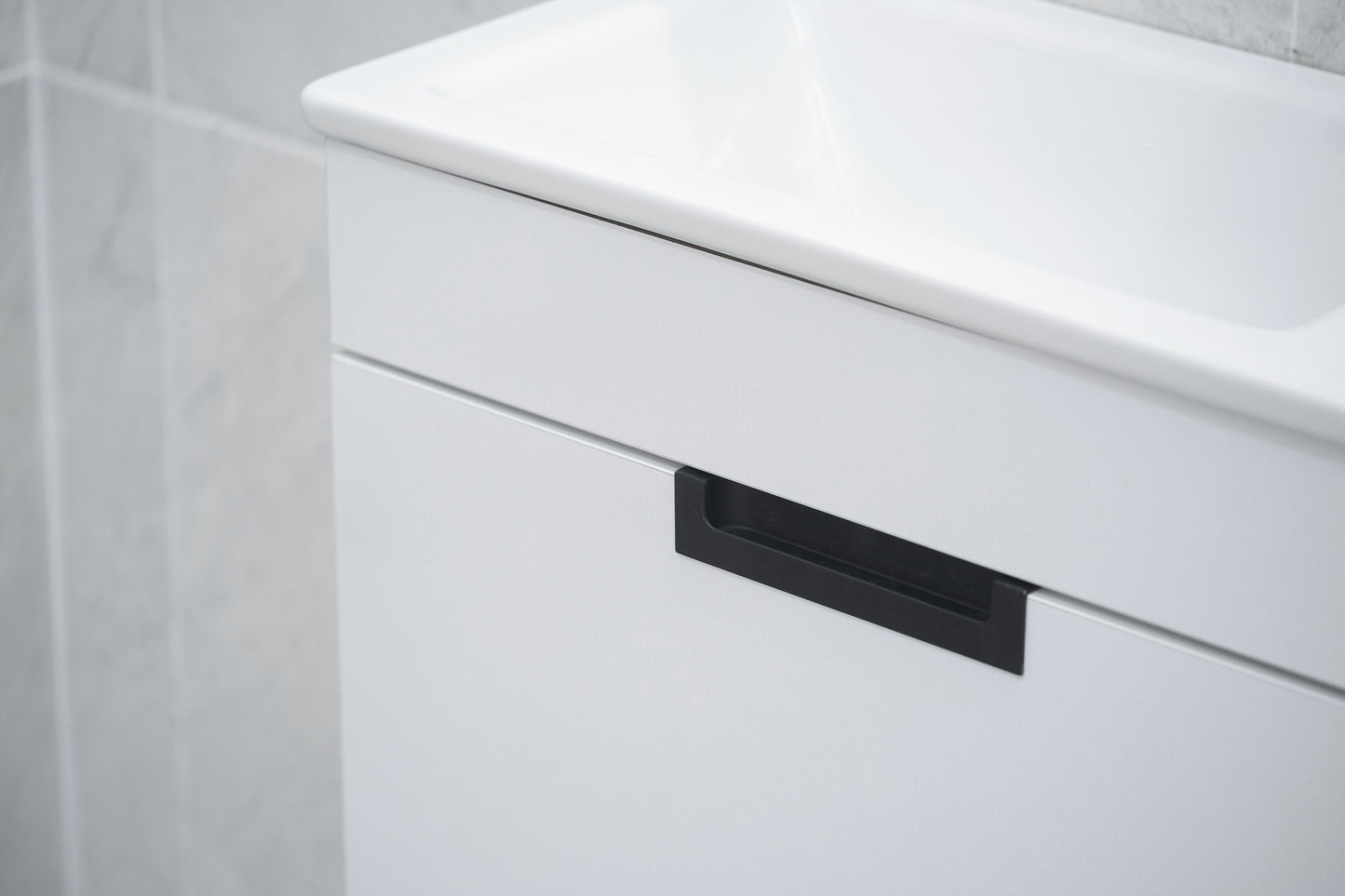 Leo 20" White Vanity with Integrated Porcelain Sink