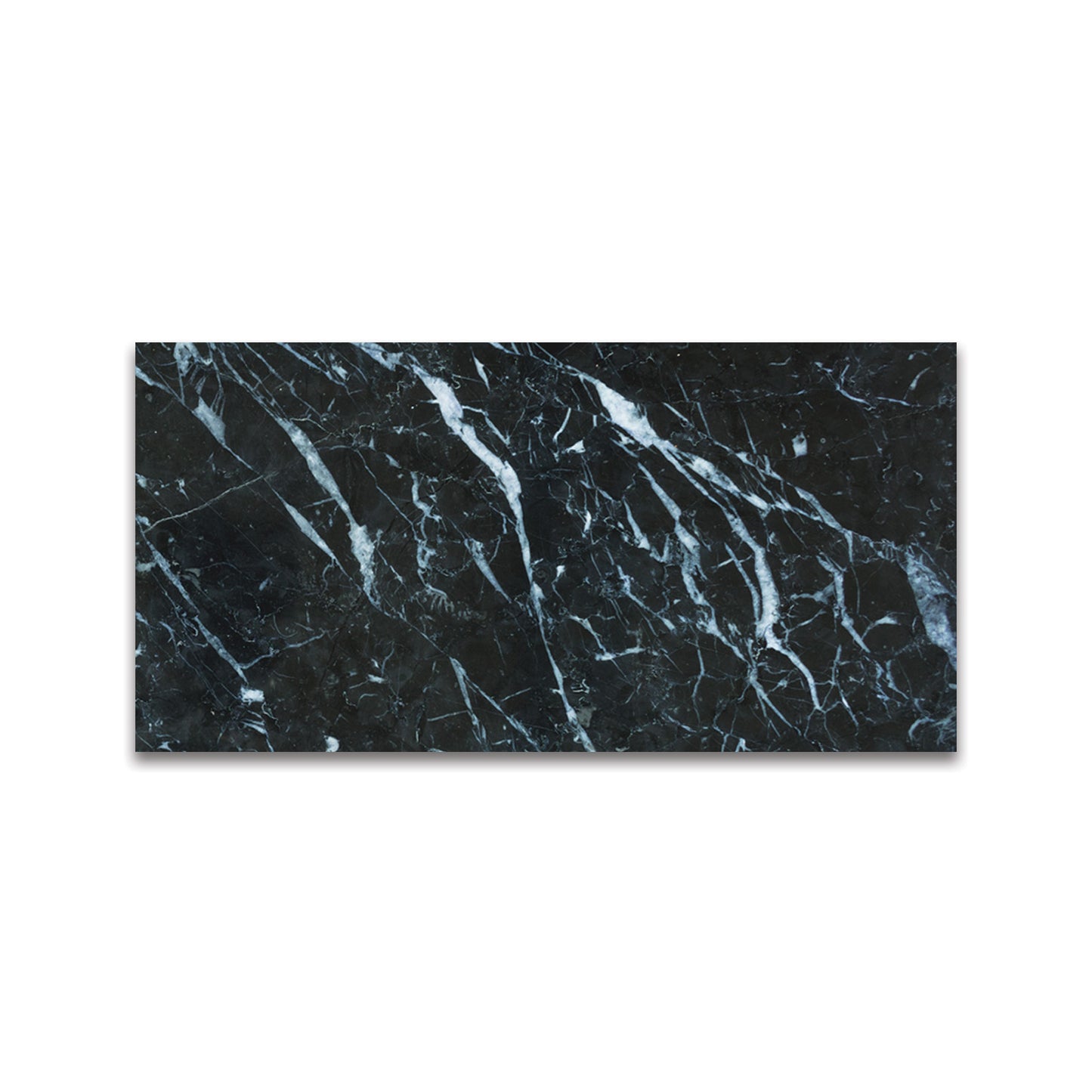 NERO MARQUINA MARBLE TILE POLISHED 6"x12 "