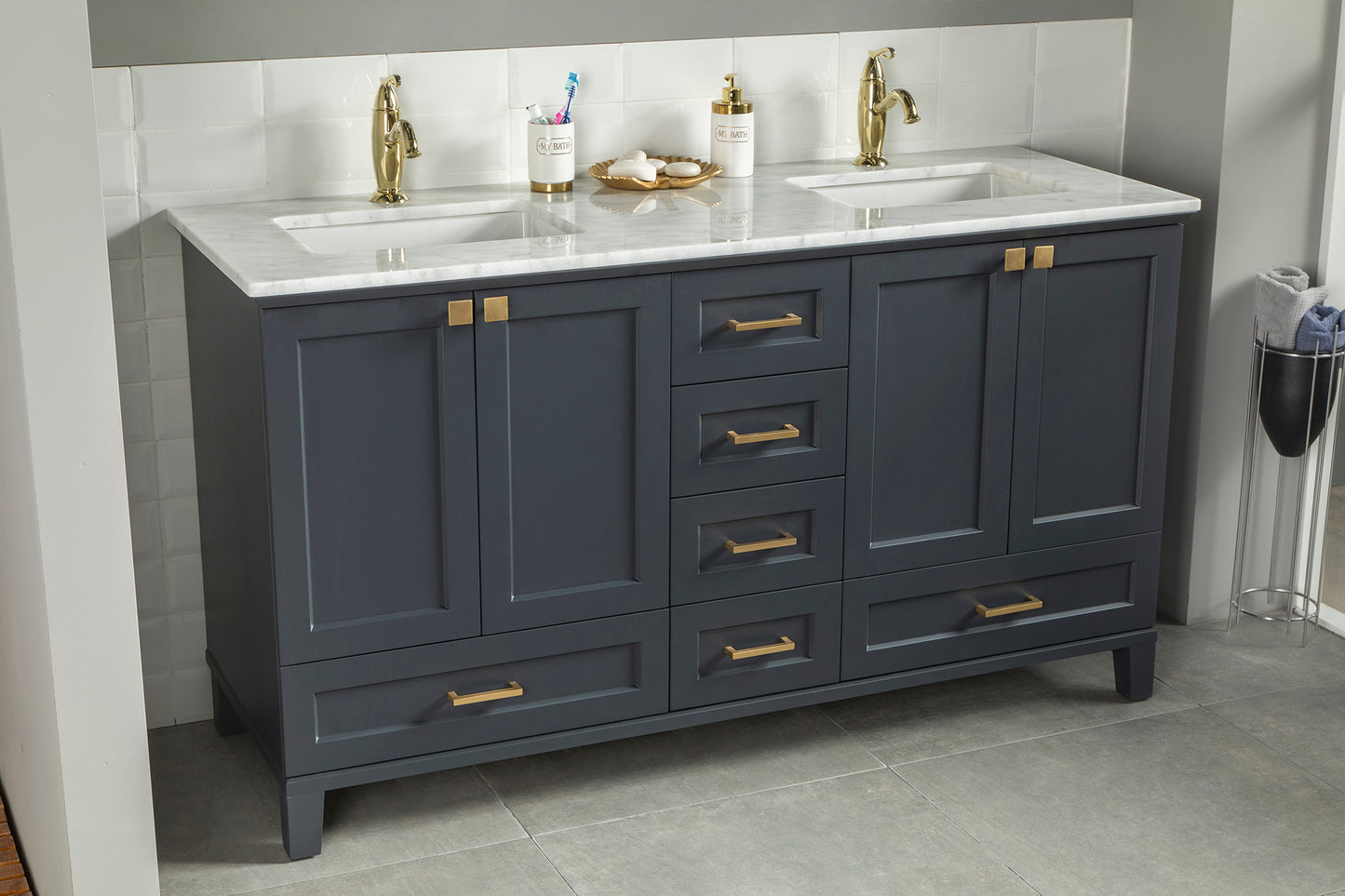 MARISOL DARK GRAY 60" VANITY (DOUBLE BOWL)