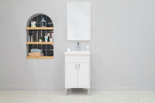 Eterna 20" White Vanity with Integrated Porcelain Sink