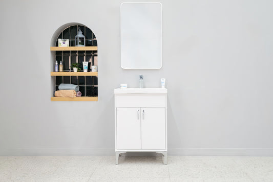 Eterna 24" White Vanity with Integrated Porcelain Sink