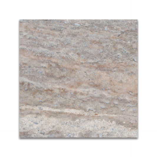 SILVER TRAVERTINE TILE TUMBLED 12"x12"