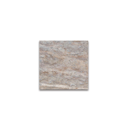 SILVER TRAVERTINE TILE TUMBLED 4"x4"