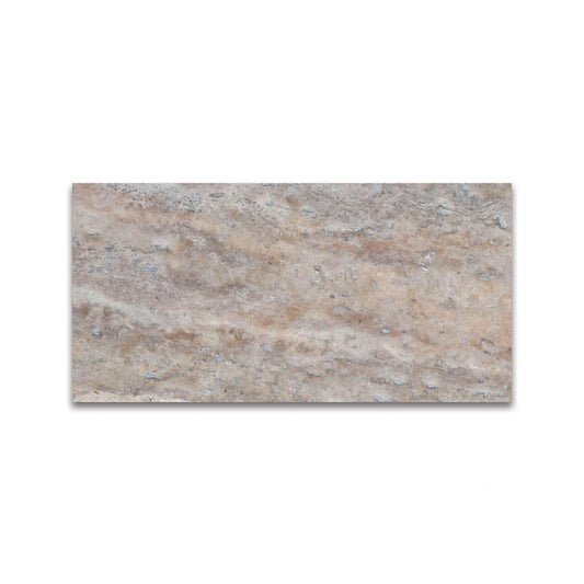 SILVER TRAVERTINE TILE TUMBLED 6"x12"