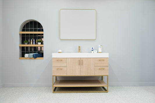 Aurelia 48" Natural Vanity with Integrated Porcelain Sink